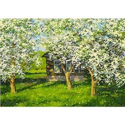 "Blossoming acacia" Russian realistic painting #1472815