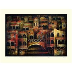 "Old Tbilisi" unique lithograph by Chkhaidze #1472816