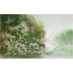Impressionism watercolor "Morning" Russian art #1472852