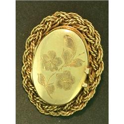Vintage 14k Yellow Gold Locket Pin or Pendant #1472869
