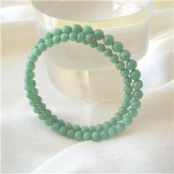 OLD JADE BEAD BANGLE BRACELET/14K Y GOLD #1473059