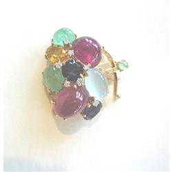 VINTAGE 1 3/4" GEM-SET NECKLACE CLASP/14K #1473062