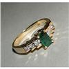 Image 1 : 14kt Gold Emerald & Diamond Ring #1473491