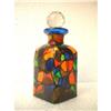 Image 1 :  SQUARE GLASS BOTTLE HAND PAINTED. #1483315