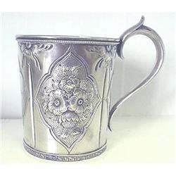 Baby Cup Gorham Coin florals  "C" scrolls #1483411