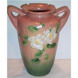 Vintage Roseville White Rose Large Vase #1483425