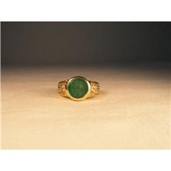 Estate 14K YG Gold Intaglio Mens Unisex Ring #1483473