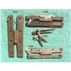 Wrought  Iron H-Hinges 3 Pr American 18C    #1483483