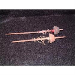 Peruvian Inca period pair of wool spindles #1483489