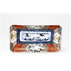 Old Japanese Imari Rect Plate w Crane #1483504