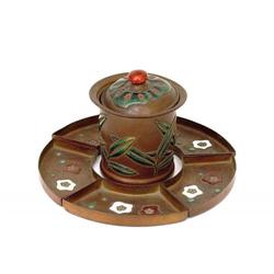 Old Japanese Cloisonne Humidor & Dish #1483509