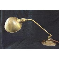 Lamp Desk Hubbell Brass Hinged Signed  #1483522