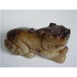 Chinese carved Celadon jade  foo dog #1483569