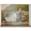 Image 1 : Oil on canvas old  bridge. #1483601