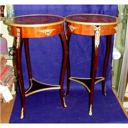 Mahogany Inlay Bronze Side End Occasional Table#1483714