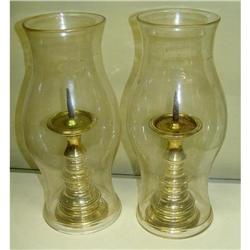 Glass Chimney Polished Brass Spike Candle #1483718
