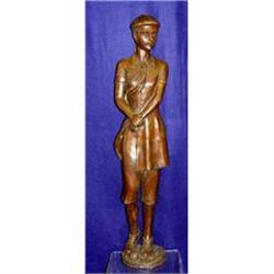 Female Golf Caddy Bronze Statue Sculpture #1483724
