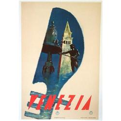 ORIGINAL 30'S ITALIAN TRAVEL POSTER-VENICE  #1483732