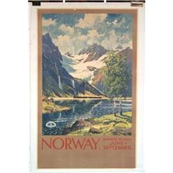 ORIGINAL 30'S NORWEGIAN  RAILWAYS POSTER #1483734