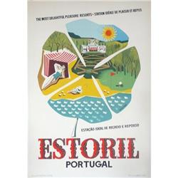 ORIGINAL  '51  ESTORIL PORTUGAL TRAVEL  POSTER #1483736