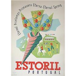 ORIGINAL  '51  ESTORIL PORTUGAL TRAVEL  POSTER #1483737