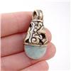 STERLING SILVER Estate SKY-BLUE QUARTZ Pendant #1496490