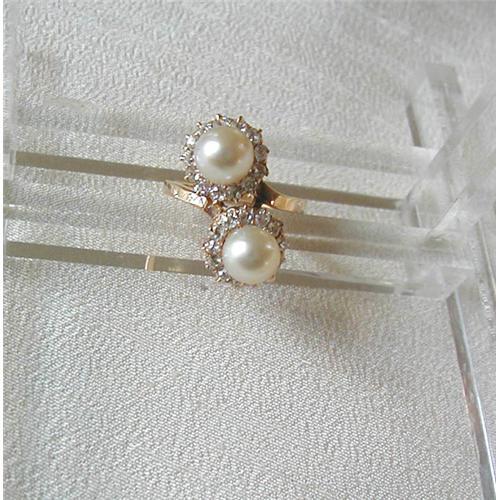 Dubble Dia Rings BAILEY BANKS & BIDDLE DOUBLE PEARL/DIA. RING #1496503