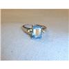 Estate 14K WG Gold Diamond Blue Topaz Ring #1496513