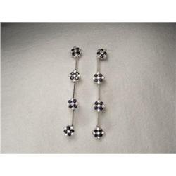 Estate 14K WG Gold Diamond Sapphire Earrings #1496556