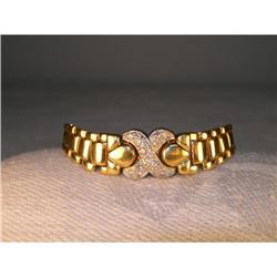 Stunning Estate 14K YG Gold Diamond X Bracelet #1496559