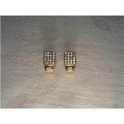 14K YG Gold Champagne Diamond Heart Earrings #1496565