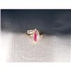 Estate 14K YG Diamond Huge Ruby Marquise Ring #1496570