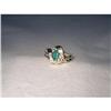 14K YG Baguette Diamond Emerald Marquise Ring #1496571