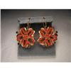 18K Pink Gold Handmade Coral Sapphire Earrings #1496576
