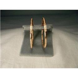14K Pink Rose Gold Diamond Hoop Earrings #1496577