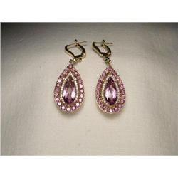 14K YG Diamond Amethyst Filigree Drop Earrings #1496585
