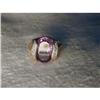 Estate 14K YG Yellow Gold Amethyst Diamond Ring#1496595