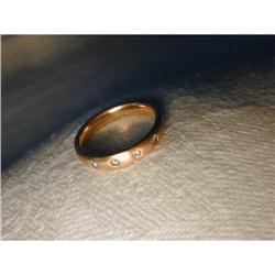 Estate 14K Pink Rose Gold Diamond Wedding Band #1496596