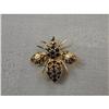 Estate 14K YG Gold Sapphire Bee Fly Pin Brooch #1496604