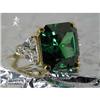 Image 1 : RHJ Simulated Emerald ( YAG) Ring w/ CZ #1496777