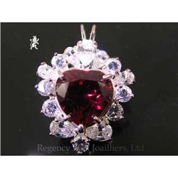 RHJ Synthetic Ruby & Cubic Zirconium Pendant #1496782