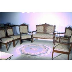 Antique 6 Piece Solid Walnut Early Eastlake #1496834