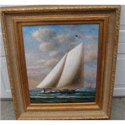 NAUTICAL OIL ON CANVAS BY TAYLER, FRAMED #1496840