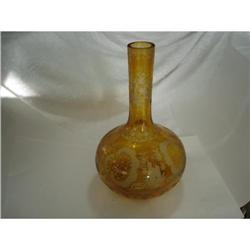 Antique Etched Golden Yellow Vase  #1496883