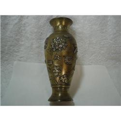 Gold Lacquer Vase Body Decorated Flowers & Bird#1496885