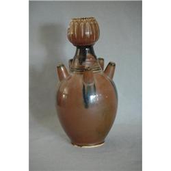 Chinese  brown  glazed  five  tubes  porcelain #1496956
