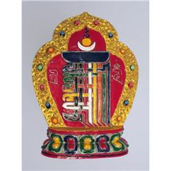 Gold Flames Surround Painted Jewels #1497006