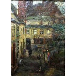 Signed French School Painting, "Sattlerie" #1497035