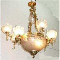 Antique French Bronze And Crystal Chandelier #1497088