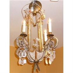 Pair of Crystal Beaded Chandeliers #1497118